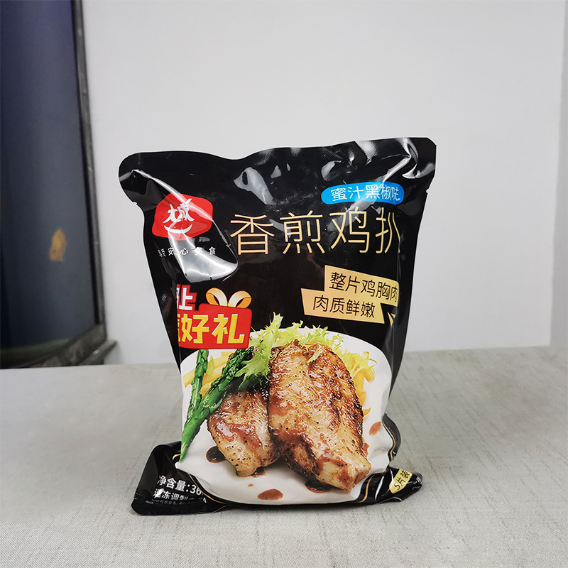 大成香煎鸡扒蜜汁黑椒味香煎鸡排半成品油炸360g5片*2包家庭装-图0