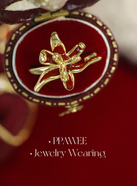 红缎佳人|红色鸢尾花锆石开口戒指女轻奢高级感花朵指环小众设计