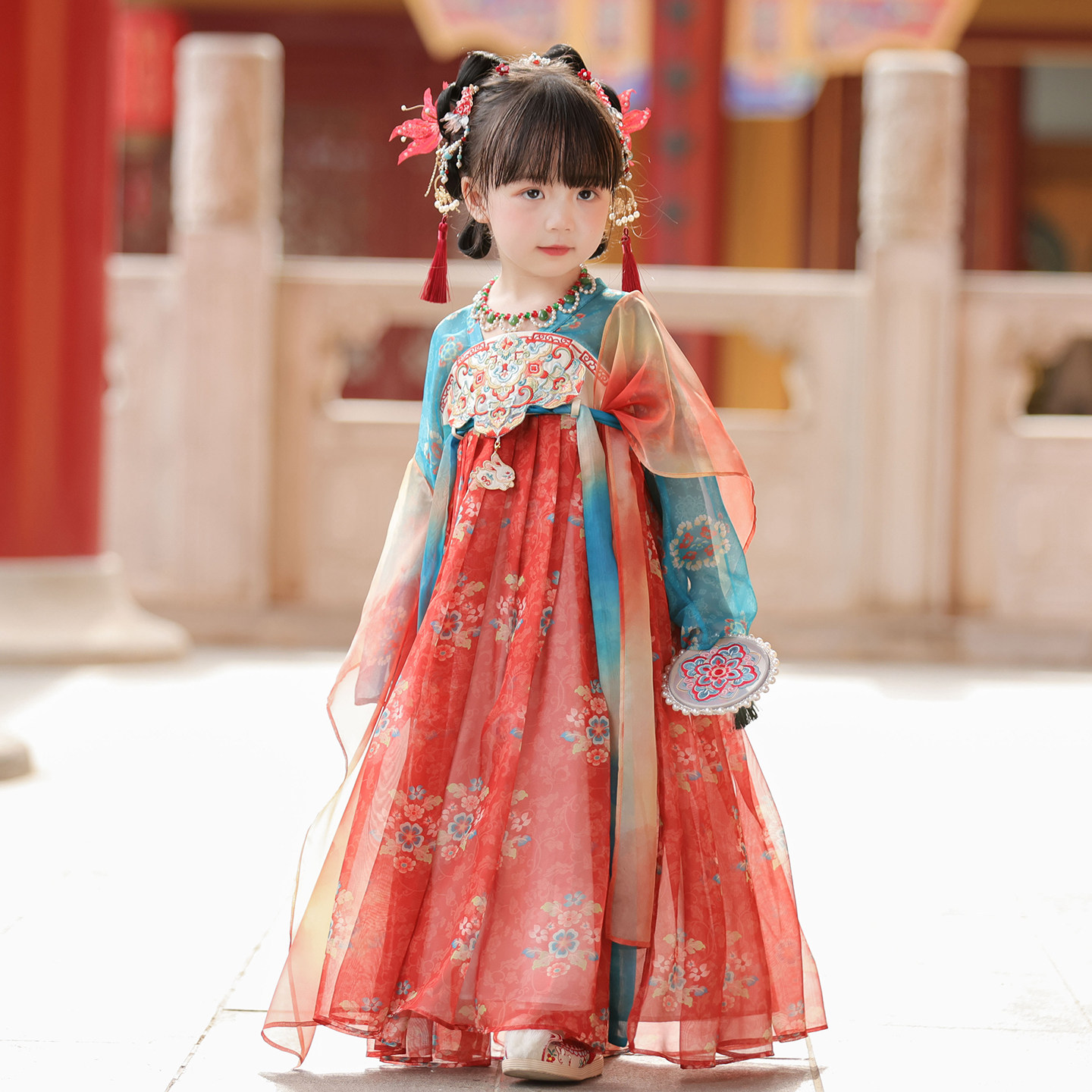 汉服女童2026春秋款儿童中秋表演演出服女孩国风仙气古装齐胸襦裙,淘宝优惠券,粉丝福利购,淘宝优惠卷