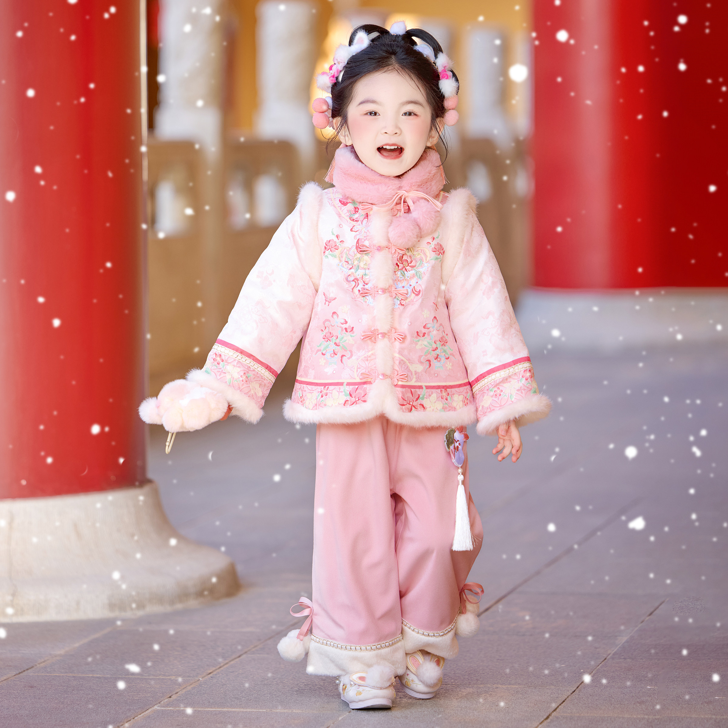 汉服女童2025冬款儿童新中式国风加绒裤子套装小女孩仙气拜年服,淘宝优惠券,粉丝福利购,淘宝优惠卷