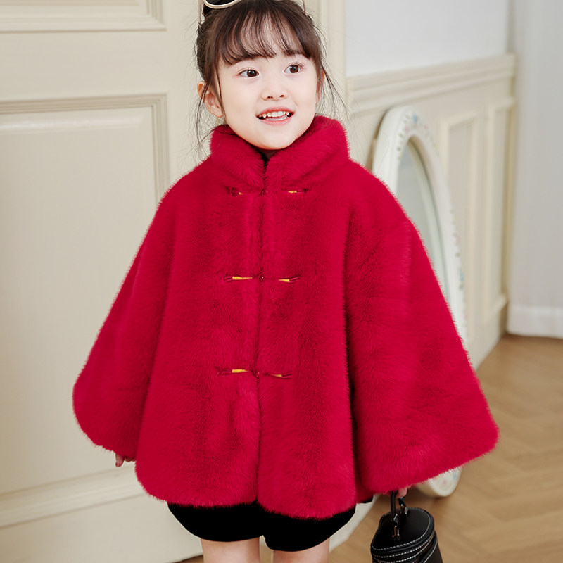 2025冬季新款女童仿皮草水貂毛中国风外套小香风加绒加厚棉衣棉服,淘宝优惠券,粉丝福利购,淘宝优惠卷