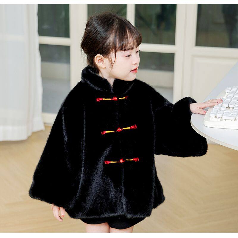 2025冬季新款女童仿皮草水貂毛中国风外套小香风加绒加厚棉衣棉服,淘宝优惠券,粉丝福利购,淘宝优惠卷