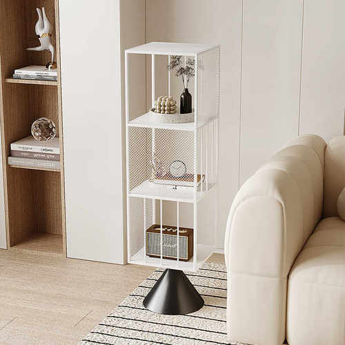 客厅书架落地置物架儿童转角简易卧室电视旁小书柜铁艺玩具收纳架 - 图2