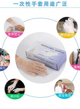 美甲一次性手套纹绣做脚盒装透明薄款PVC乳胶橡胶手指套美容专用