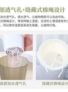 塑料自浇水自吸水花盆磨砂质感