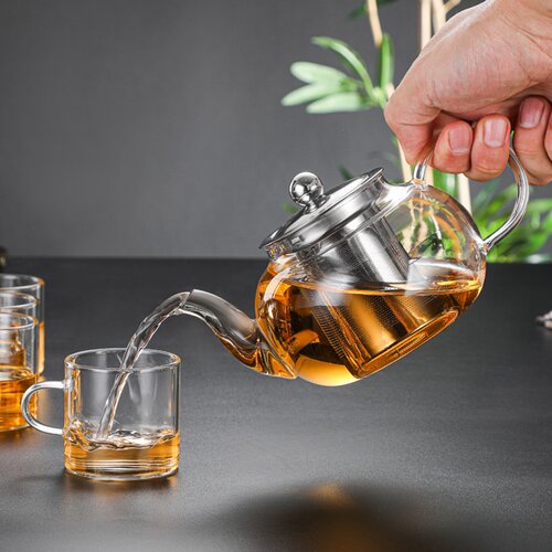 耐高温玻璃不锈钢过滤泡茶壶家用防爆茶壶加厚花茶壶功夫茶具套装 - 图0