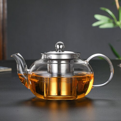 耐高温玻璃不锈钢过滤泡茶壶家用防爆茶壶加厚花茶壶功夫茶具套装 - 图2