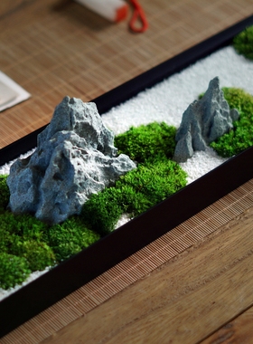 中式枯山水永生藓摆件无需养护