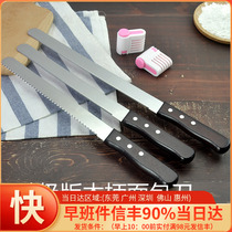 Cake Tool Wood Handle Toast Sliced Fruit Stainless Steel Serrated Knife Coarse Teeth Durable Bread Knife