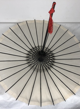 仿古泸州非遗油纸伞米白色diy婚礼防晒防雨拍照摄影汉服走秀道具