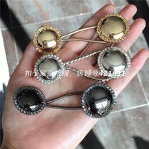 Button Water Drill Leather Grass Drill for hanging chain buckle Large clothed fur fur fur Leather Trim Button Neckline Pair of buckle