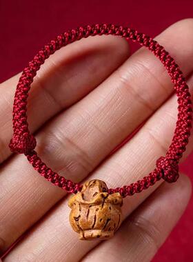 桃木桃篮惊吓儿童宝宝红绳