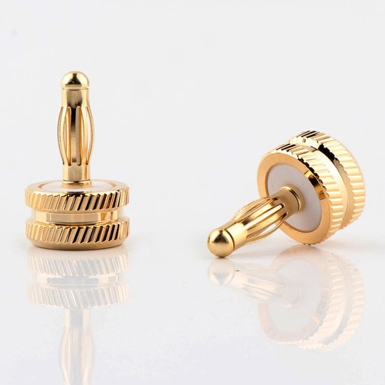 Gold plated speaker amplifier terminal shield protection rca