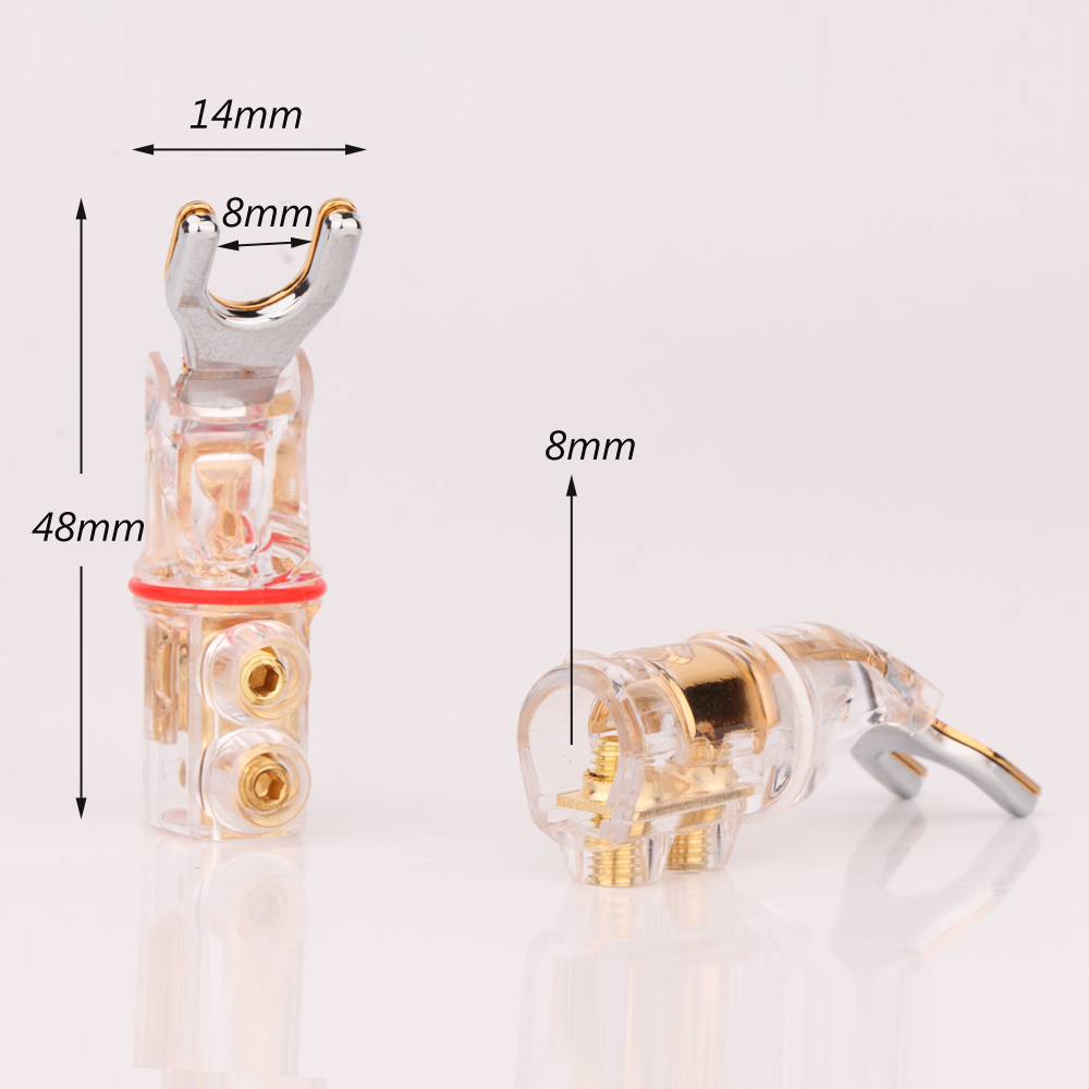 WBT 镀金镀铑免焊型Y插喇叭接头香蕉头banban插头hifi音响配件 - 图1