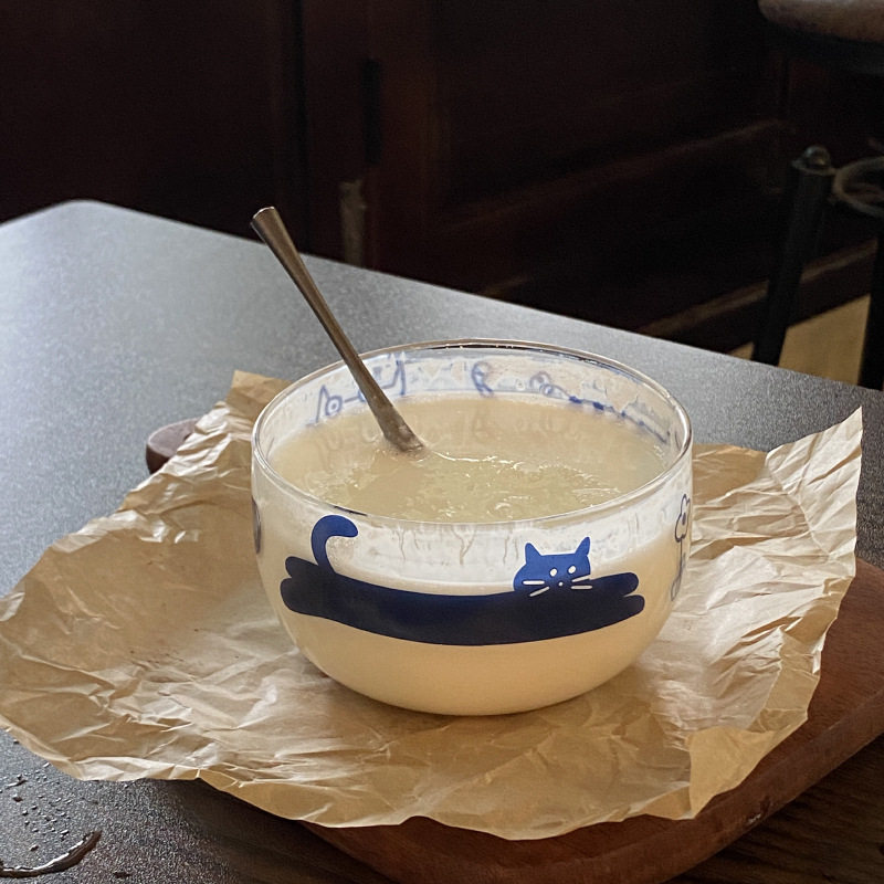 小众韩ins有趣可爱线条猫咪玻璃碗 耐高温卡通高硼硅水果碗酸奶碗
