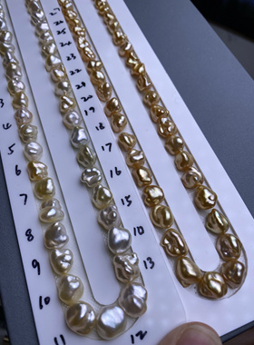 南洋金珠 keshi立体 多面折光，毕业时尚珠型 毛衣链 珠光品质高