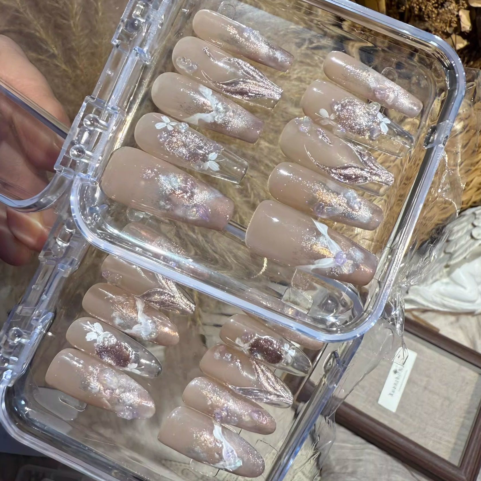 清仓【人鱼姬】梦幻人鱼泪猫眼鱼尾温柔手绘手工高级穿戴甲,淘宝优惠券,粉丝福利购,淘宝优惠卷