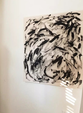 春野漫光原木奶油风客厅装饰画
