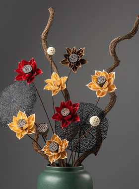 干花花束真花手工落地高枝装饰