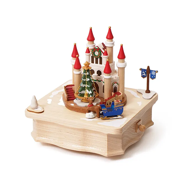 台湾森活木趣八音盒木质音乐盒城堡女孩女生儿童生日圣诞节礼物