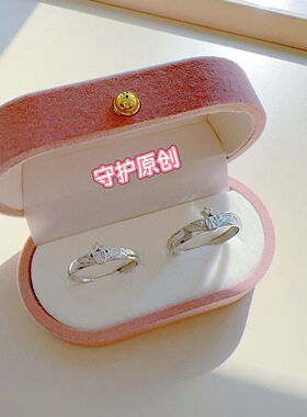 军恋纯银情侣对戒戒指送女友军嫂520情人节礼物