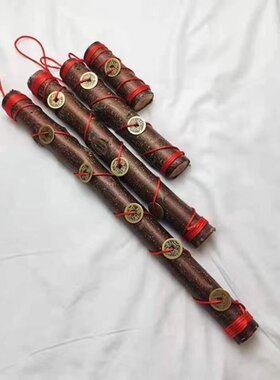 天然桃木五帝钱招财挂件