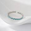 Source Factory Wave Lace Blue Pine Zirconium Open Ring