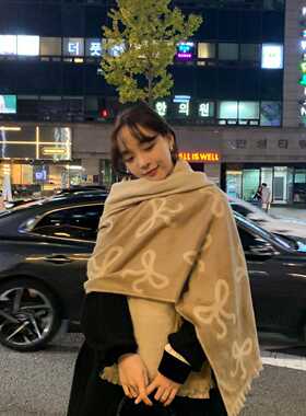结流苏围巾女冬季大披肩高级感仿