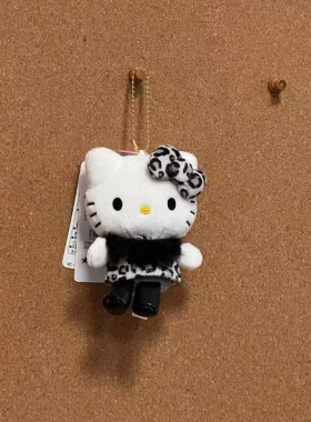 日本BOOKOFF50周年豹纹hellokitty挂件凯蒂猫玩偶公仔包挂钥匙扣