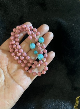 手串礼物天然多圈蔷薇辉石硅化木手串