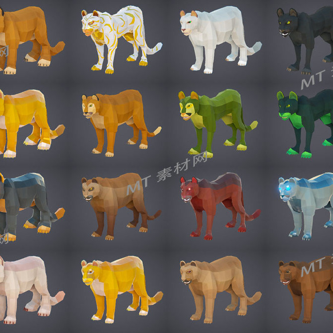Unity优三缔卡通森林麋鹿动物游戏动画角色PolyArt AnimalsForest - 图1