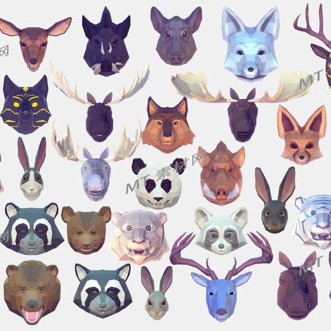 Unity优三缔卡通森林麋鹿动物游戏动画角色PolyArt AnimalsForest - 图3