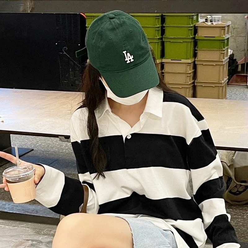 47brand墨绿色小标la棒球帽女夏显白软顶ny鸭舌帽子男潮牌ins正品