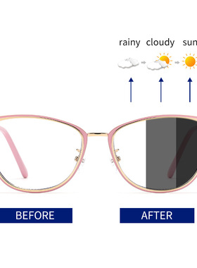保罗雷朋官网新框防蓝光猫眼镜双色超轻时尚金属镜架弹簧腿变色可