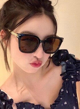 保罗雷朋官网个性潮搭透明茶色太阳镜女大脸显脸小黑色时尚链条墨