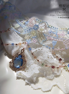 超仙气蕾丝蝴蝶结洛丽塔锁骨链