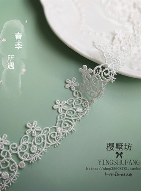 日韩超仙气白色蕾丝花朵颈带短款choker项链新娘结婚锁骨链配饰品