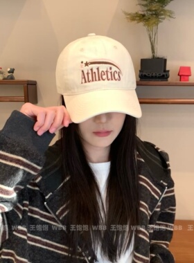 树莓粉软顶鸭舌帽女复古百搭帽子