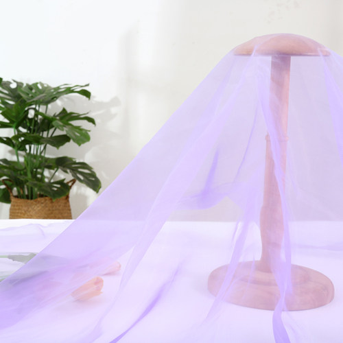 欧根纱布料双色纱纱服装面料婚纱裙子网纱透明蓬蓬裙纱窗纱装饰纱 - 图1