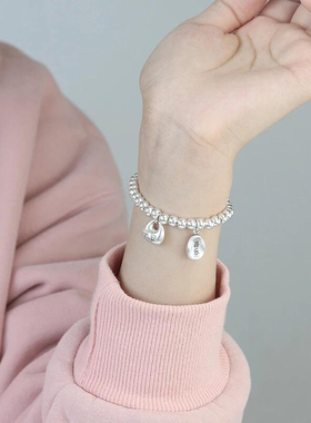 S999足银喜乐平安小胖福纯银手链