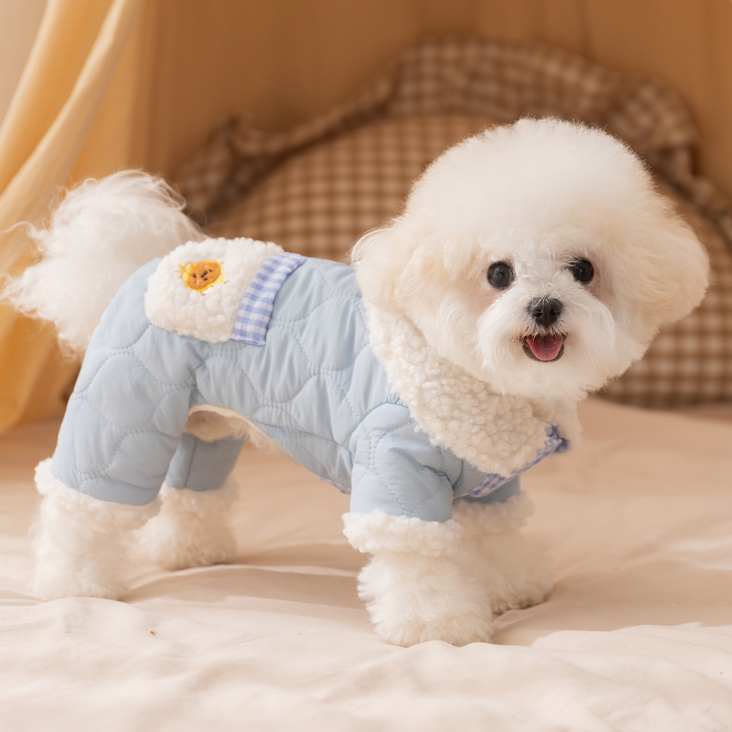 狗狗衣服秋冬季保暖绗棉四脚棉衣自带牵引泰迪比熊小型犬宠物冬装,淘宝优惠券,粉丝福利购,淘宝优惠卷