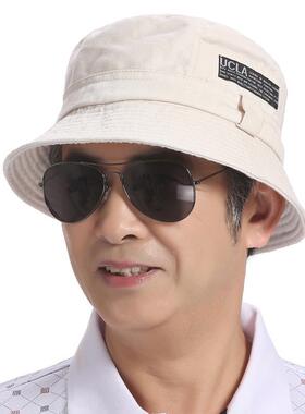 男士渔夫帽夏天老人男防晒中老年男帽春秋老年夏遮阳男款爸爸帽子