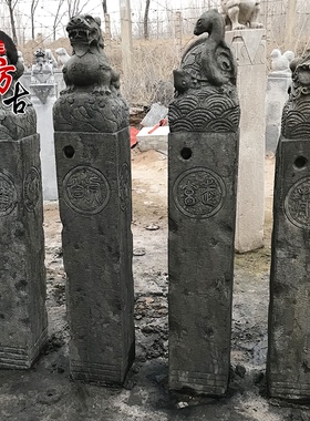 狮子四神兽十二生肖仿古青石定制