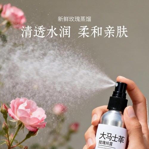 有机地球大马士革玫瑰纯露花水精华水天然爽肤湿敷水水润保湿补水 - 图2