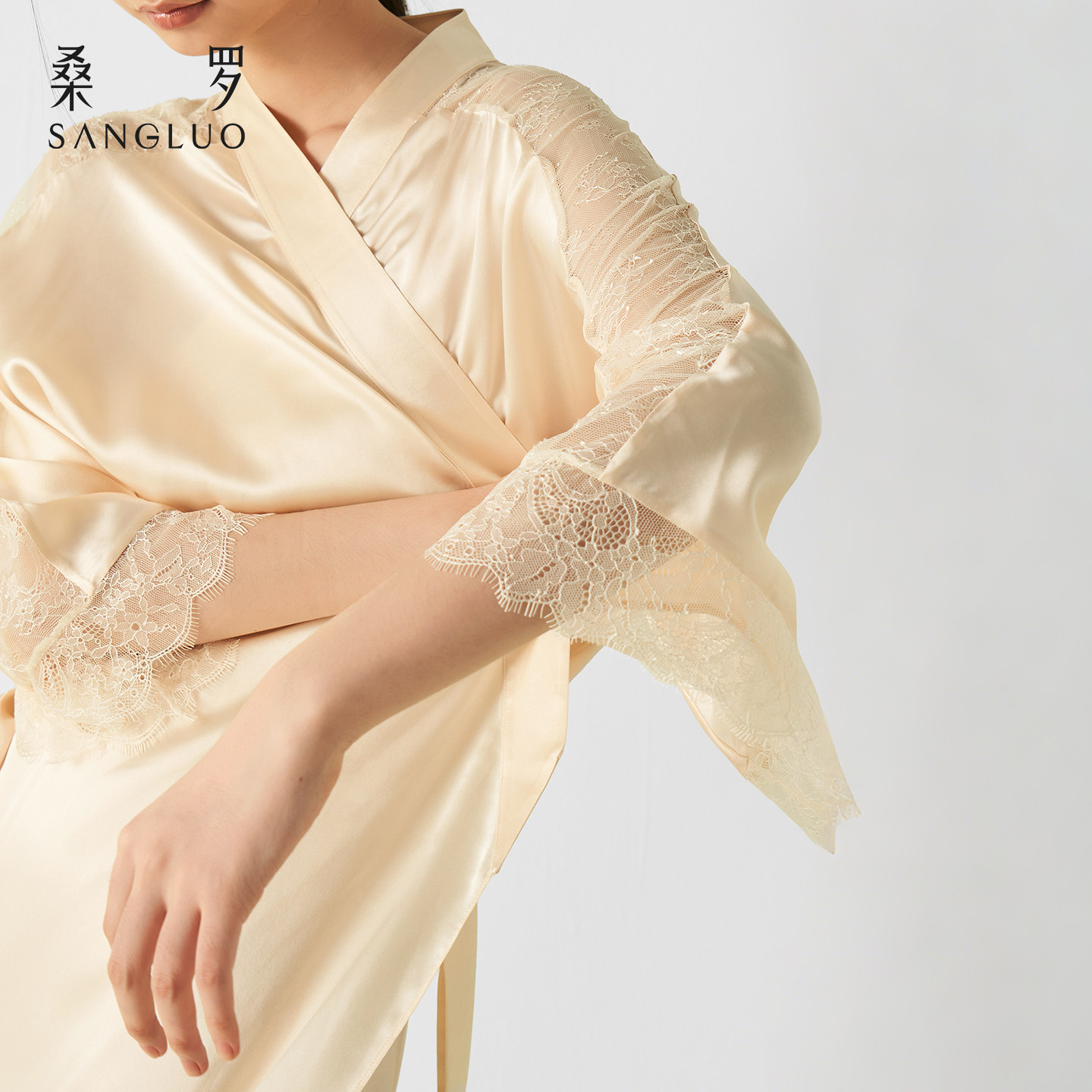 优雅晨袍』桑罗真丝睡袍法式浪漫长袍100%桑蚕丝女款家居服可外穿,淘宝优惠券,粉丝福利购,淘宝优惠卷