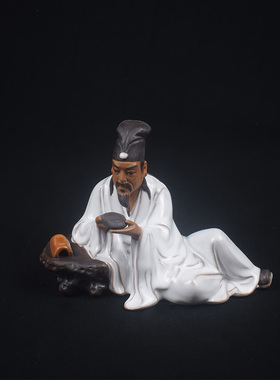 苏东坡怀旧摆件陶瓷石湾公仔复古