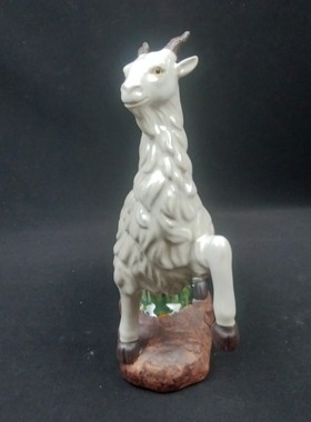 生肖羊陶瓷工艺品摆件白羊 石湾公仔 家居装饰品客厅电视酒柜摆设