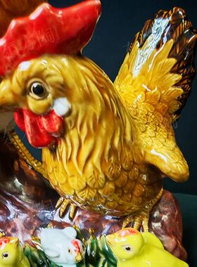 陶瓷工艺品石湾公仔创意醒狮舞狮摆件家居新房客厅摆设乔迁送礼