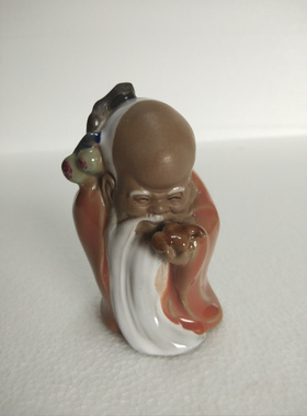 石湾公仔福寿双全陶瓷小号工艺品