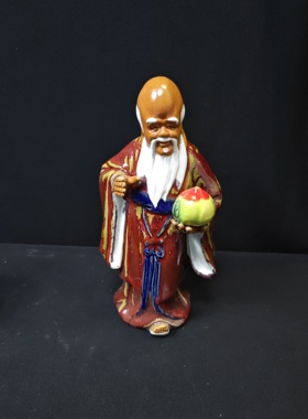 寿星公盆景附树饰品石湾公仔陶瓷工艺品摆件家居摆设纯手工特价